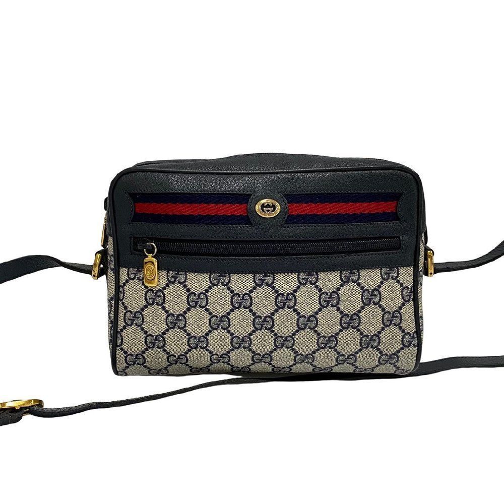 Gucci Shoulder Bag Leather Navy